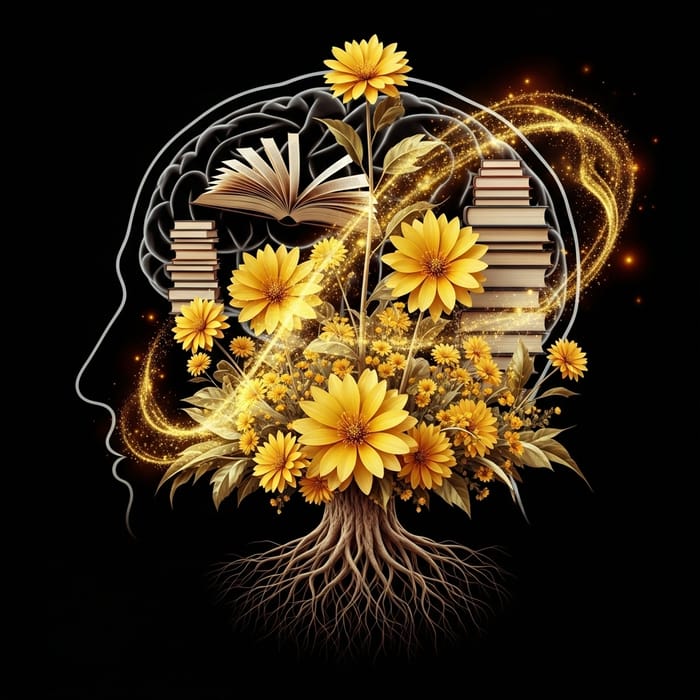 Positive Intelligence Garden: Black, Yellow, Gold Abstract Image Positive Intelligence Garden: Black, Yellow, Gold Abstract Image