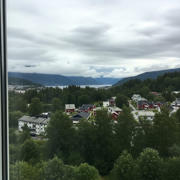 Hatleberg Student Residences in Bergen - Scenic Window View