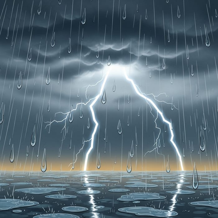 Animated Heavy Rain: Dark Clouds & Large Raindrops Animated Heavy Rain: Dark Clouds & Large Raindrops
