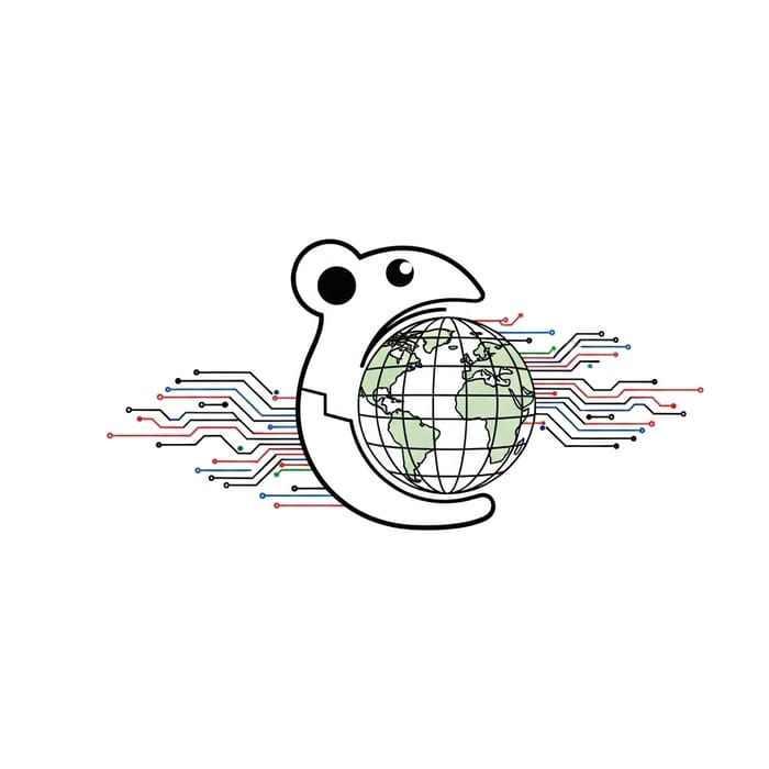 Minimalist Logistics Illustration: Mouses-twins in Control