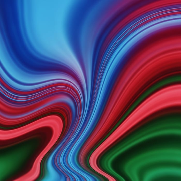 Soothing Azure, Crimson & Emerald Abstract Background