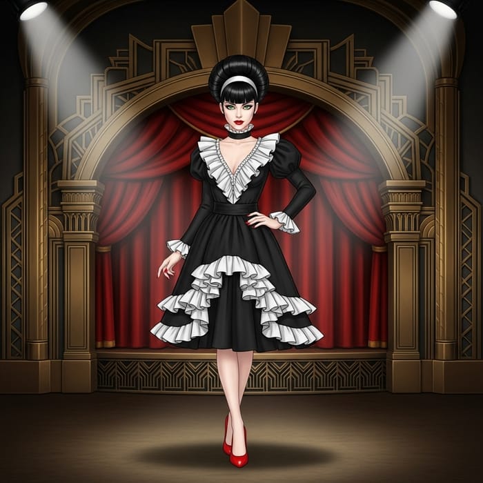 Black Dahlia from Skullgirls: Distinctive Female Character Black Dahlia from Skullgirls: Distinctive Female Character