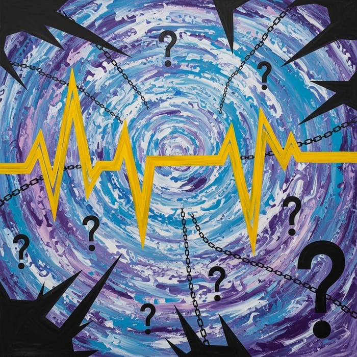 Vivid Representation of Anxiety Emotion | Abstract Cold Colors Art