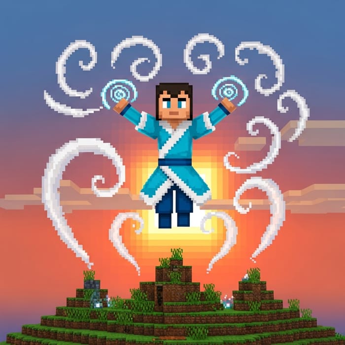 Minecraft Airbender: Pixelated Elemental Display Minecraft Airbender: Pixelated Elemental Display