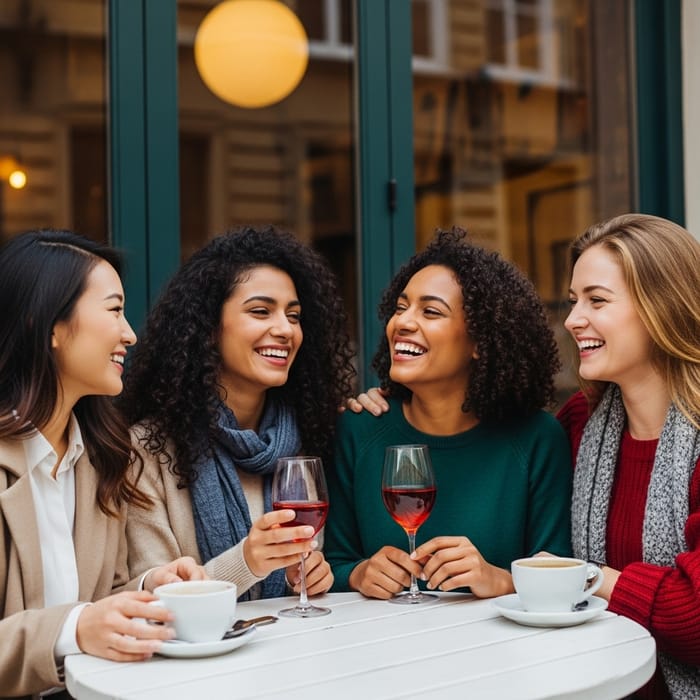 Four Girl Friends Enjoying Quality Time Together Four Girl Friends Enjoying Quality Time Together
