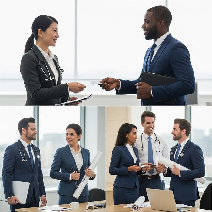 Professional Networking Scene - Business Interaction Professional Networking Scene - Business Interaction