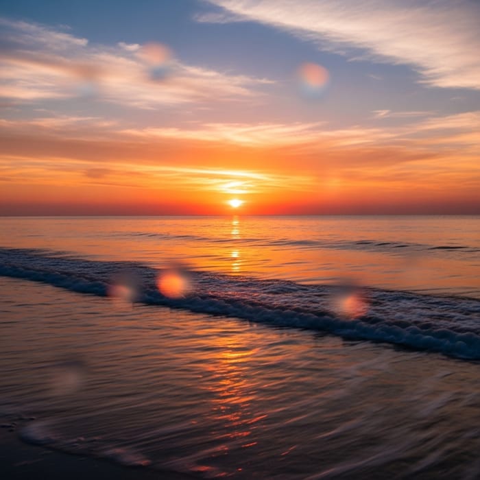 Tranquil Beach Sunset | Serene Romance in Nature