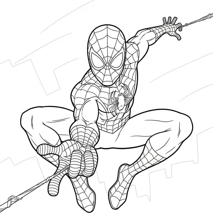 Black and White Spiderman Coloring Page Black and White Spiderman Coloring Page