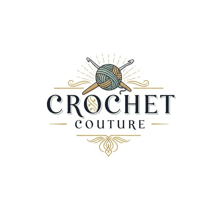 Classy Crochet Couture Logo Design | Elegant, Vintage, Modern Classy Crochet Couture Logo Design | Elegant, Vintage, Modern