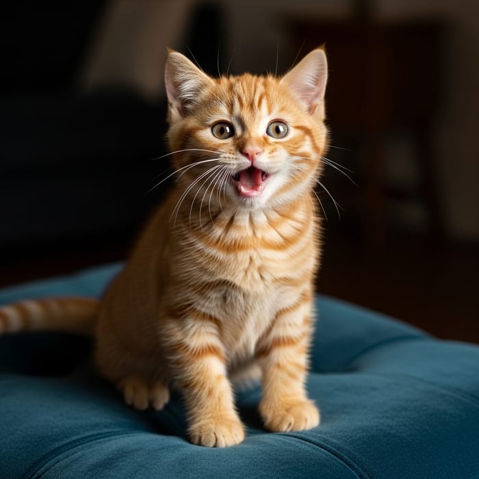 Orange Cat with Blue Eyes | Striking and Healthy - Cute Cat Image