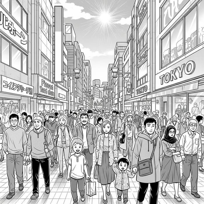 Vibrant Manga City Street Scene in Tokyo Vibrant Manga City Street Scene in Tokyo