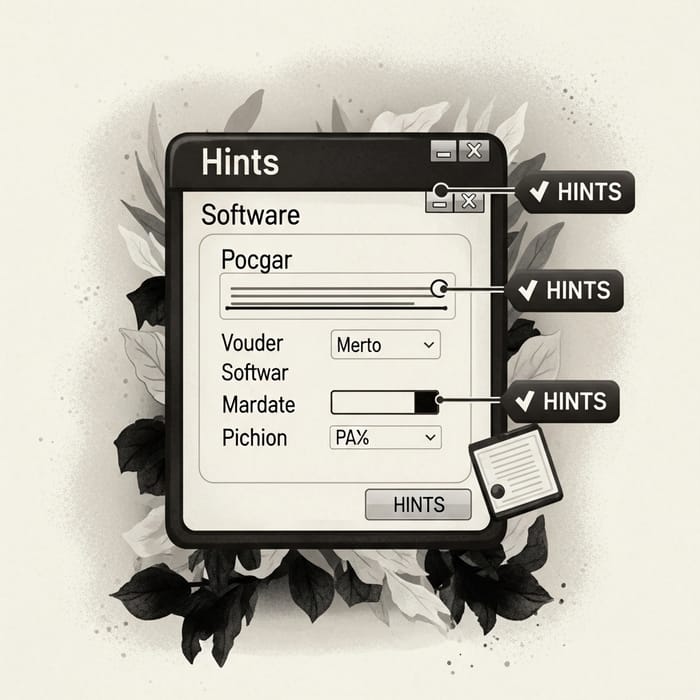 Vintage Black-and-White Poster Program Interface with Chiaroscuro Lighting Vintage Black-and-White Poster Program Interface with Chiaroscuro Lighting