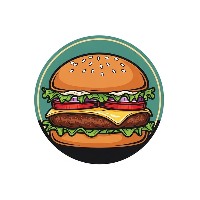 Circular Burger Logo Design - Modern & Inviting Circular Burger Logo Design - Modern & Inviting