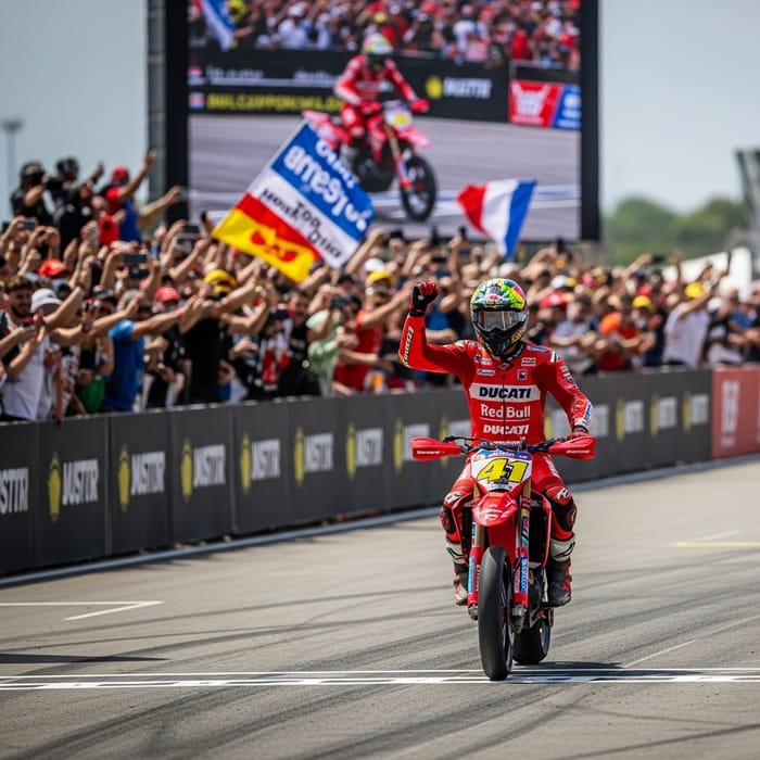 Marc Marquez Wins 9th World Title on Red Ducati - Racing Victory Marc Marquez Wins 9th World Title on Red Ducati - Racing Victory