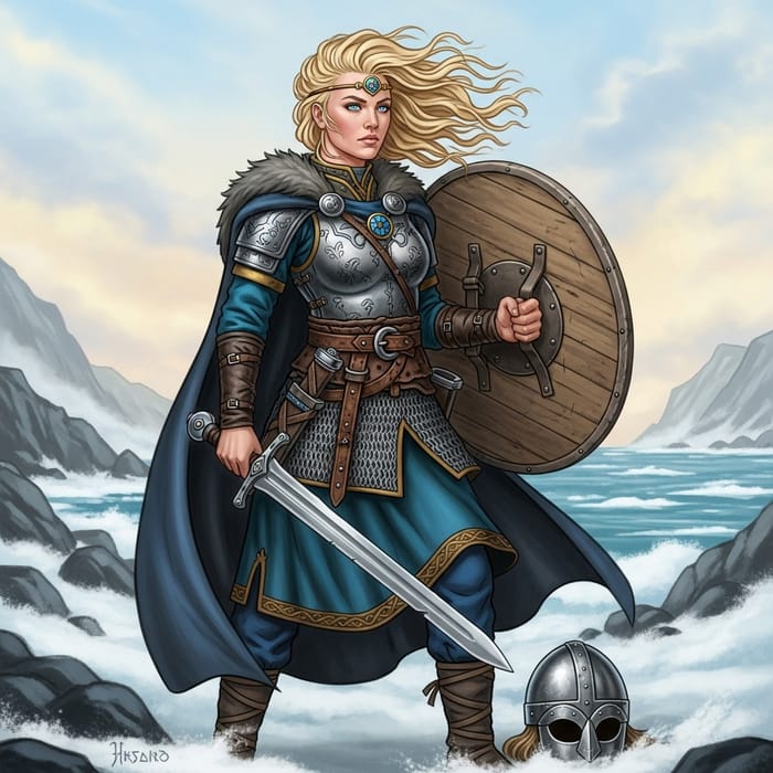 Nordic Vikinga: Neotraditional Art with Sword & Shield