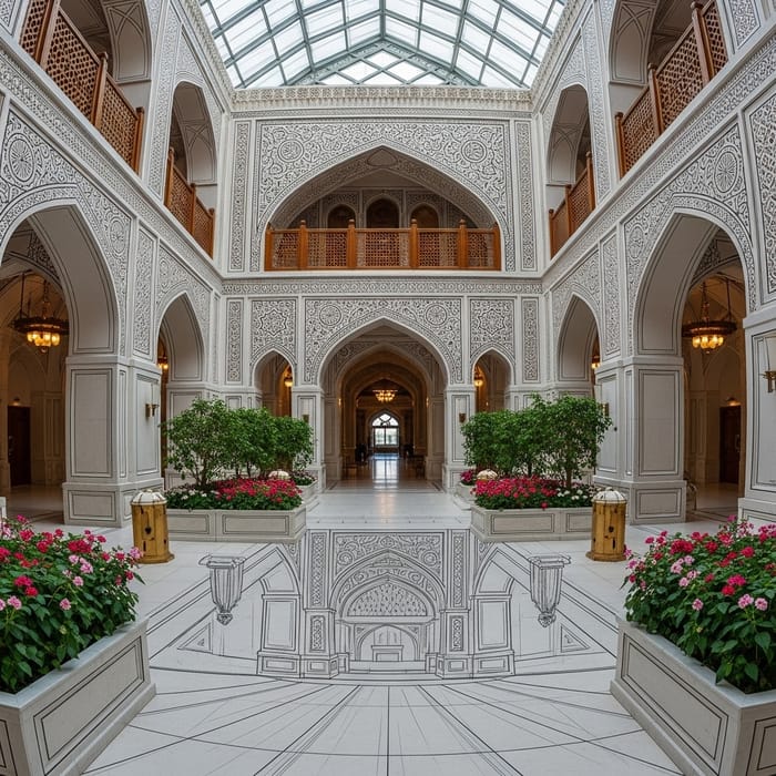 Grand Interiors of the Embassy of Palestine - Traditional Middle-Eastern Architecture Grand Interiors of the Embassy of Palestine - Traditional Middle-Eastern Architecture