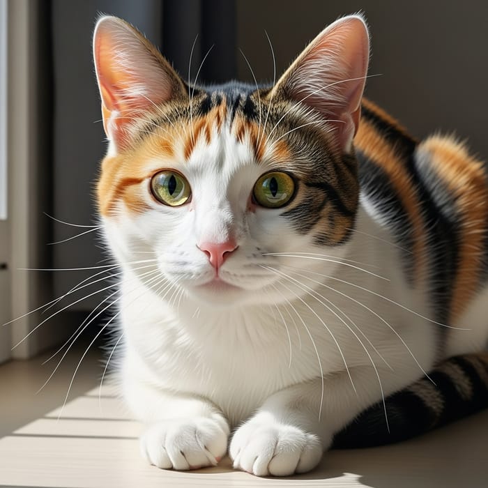 Realistic Cat Image: Elegant Whiskers, Fluffy Fur, Curious Eyes Realistic Cat Image: Elegant Whiskers, Fluffy Fur, Curious Eyes