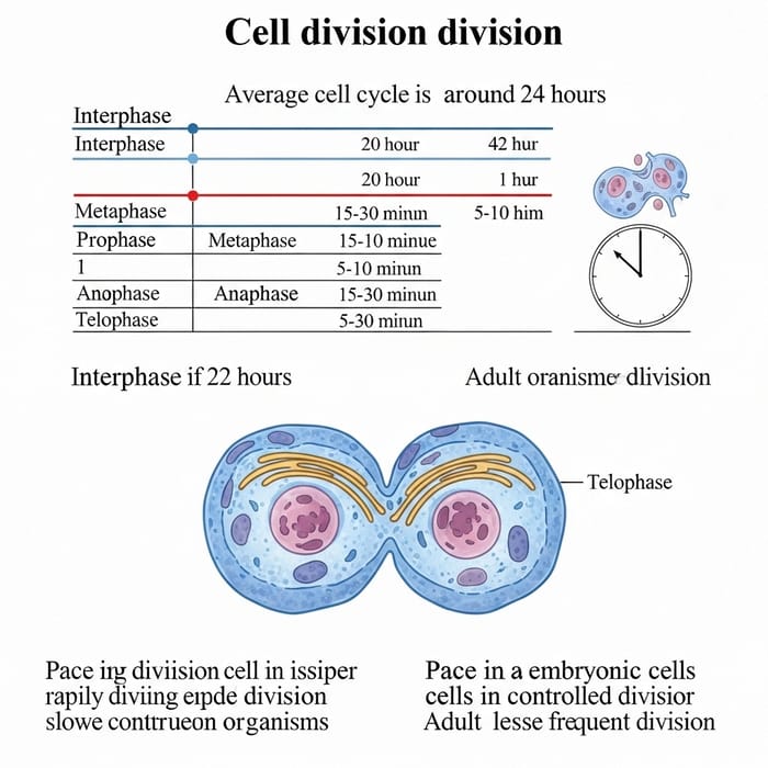 Cell Division Process and Time Span in Biological Systems
