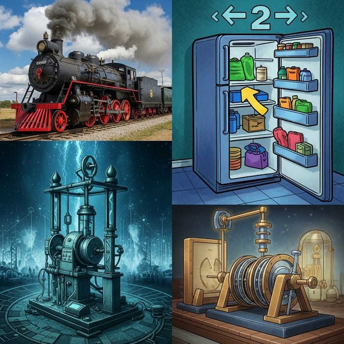 Laws of Thermodynamics in Art: Surrealism, Colorful Scenes & Science-Inspired Designs