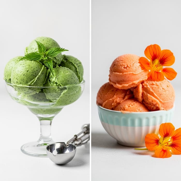 Nettles and Nasturtium Sorbet Creations Nettles and Nasturtium Sorbet Creations