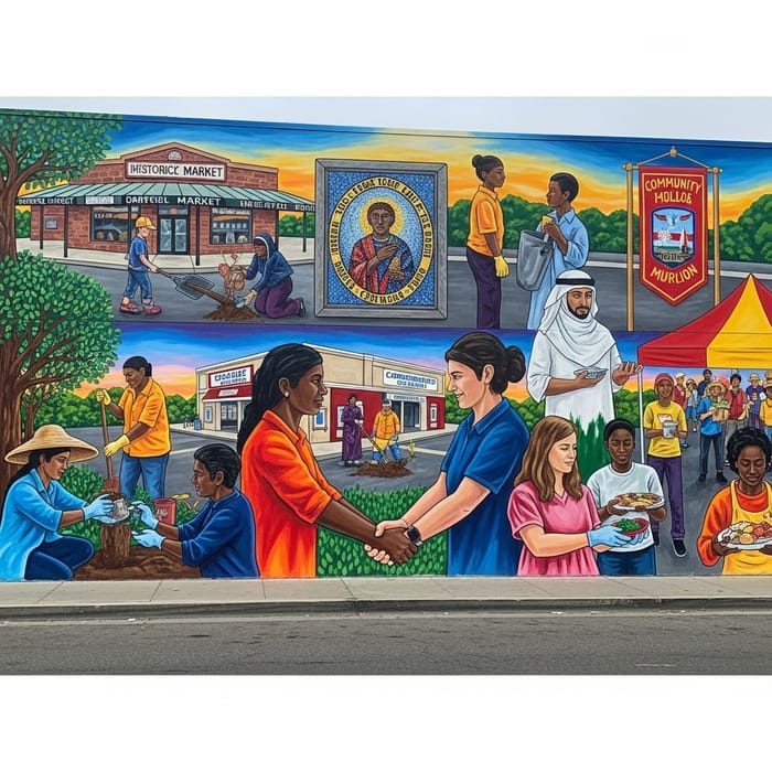 Community Impact | Colorful Mural Displaying Harmony and Culture