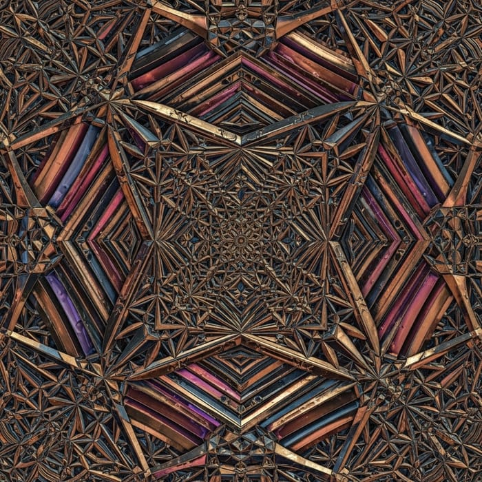 Colorful Metallic Geometrical Fractal Image | Vibrant Design