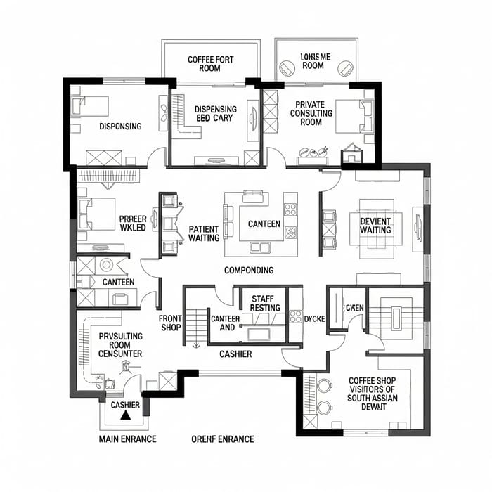 Pharmacy Floor Plan: Privacy Dispensing, Compounding & More