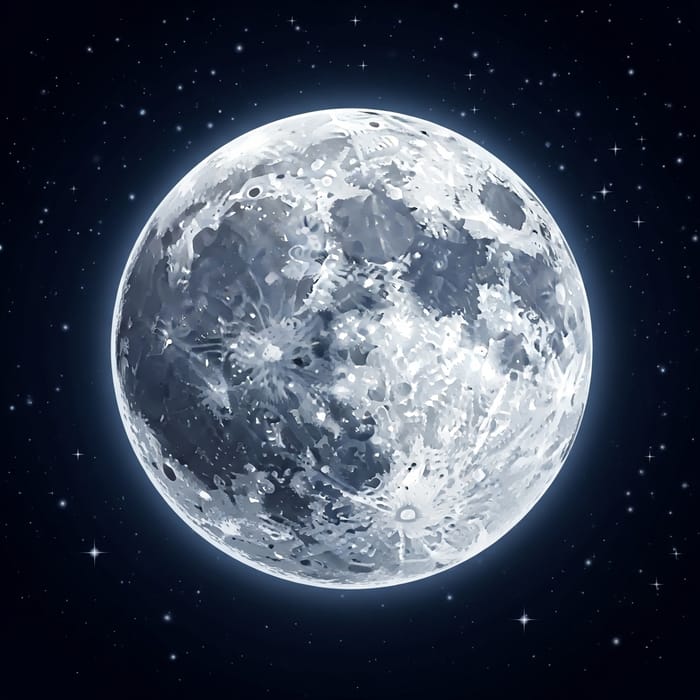 Full Moon with Twinkling Stars Image
