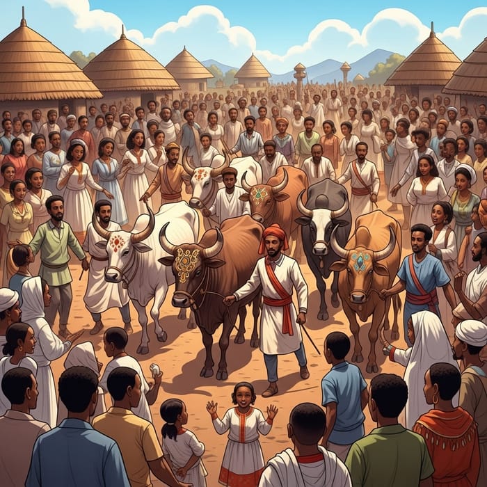 Ethiopian Kircha: Colorful Cultural Ox Carnival