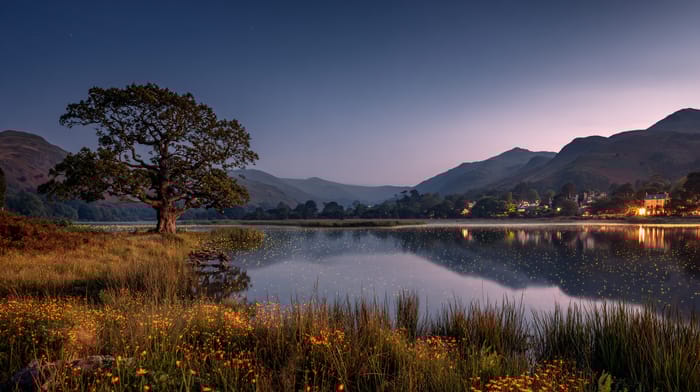 Enchanting Twilight at a Tranquil Lake Enchanting Twilight at a Tranquil Lake
