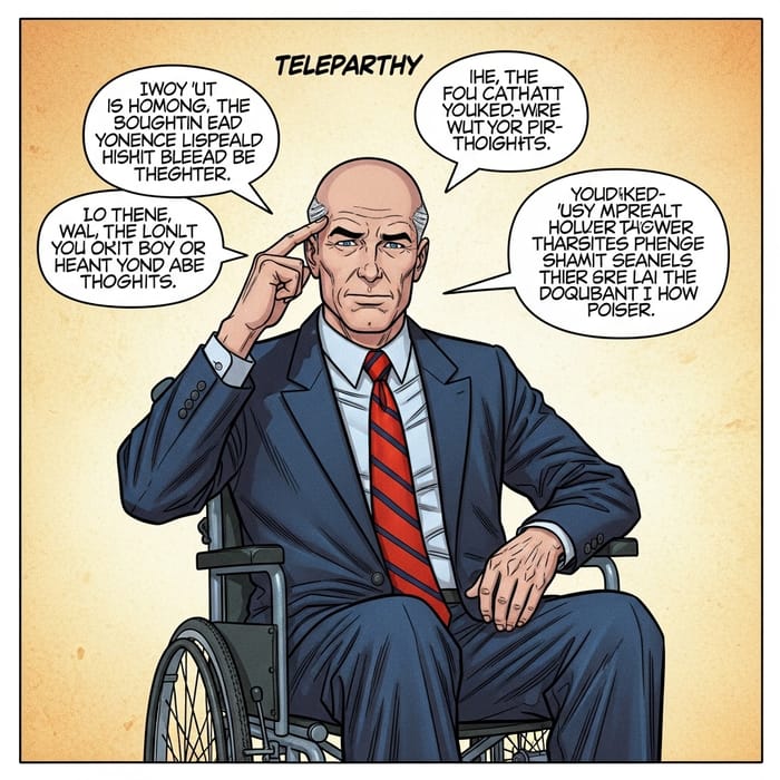 Unlocking Minds: Telepathic Revelation in Comic Art Style
