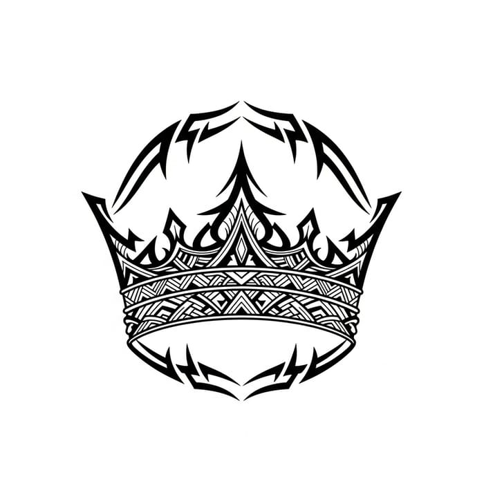 Intricate Tribal Crown Tattoo Design | Hidden Placement Intricate Tribal Crown Tattoo Design | Hidden Placement