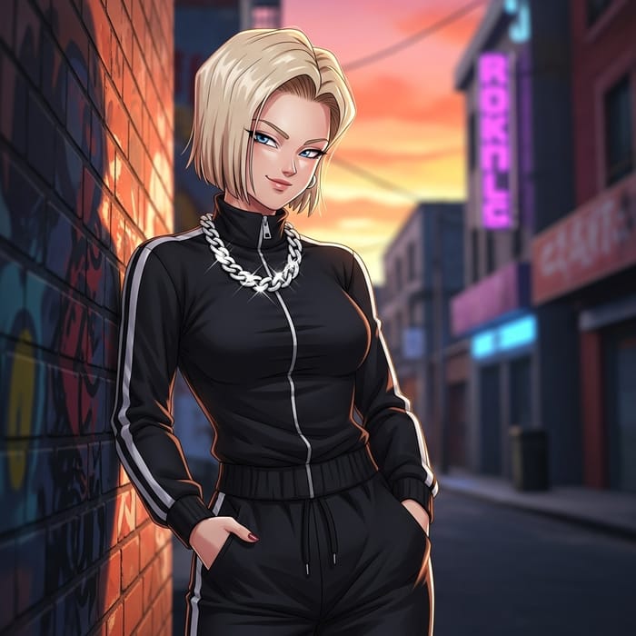 Street Style: Black Tracksuit Inspired by Android 18 Street Style: Black Tracksuit Inspired by Android 18
