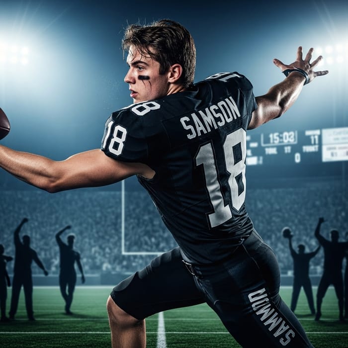 Energetic Footballer 'Samson' in 18 Barcelona Jersey Energetic Footballer 'Samson' in 18 Barcelona Jersey