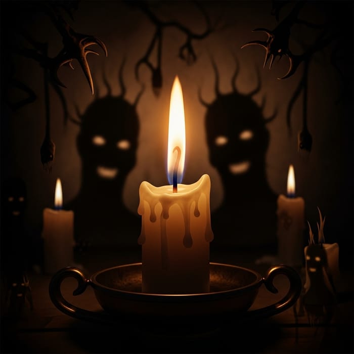 Spooky Candle Horror Fantasy Scene Spooky Candle Horror Fantasy Scene