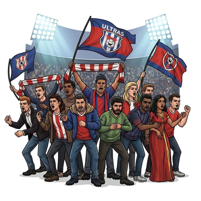 Energetic Football Ultras Chanting in Unity | Fans Diversity