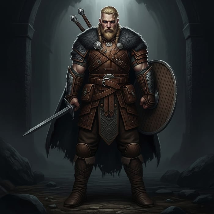 Grimdark Viking Hunter in Detailed Leather Armor Grimdark Viking Hunter in Detailed Leather Armor