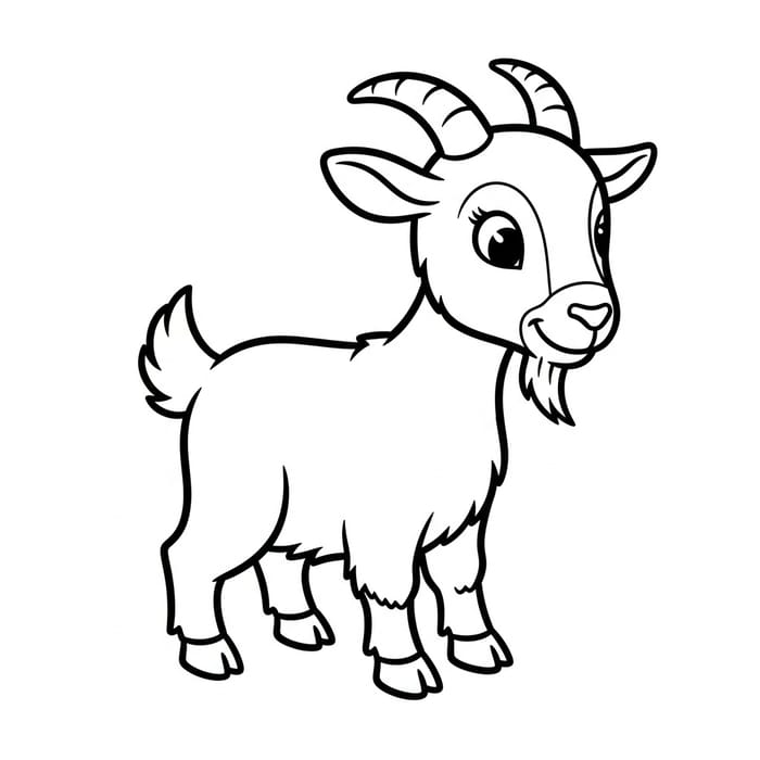 Coloring Book Goat - Classic Children's Illustration Coloring Book Goat - Classic Children's Illustration