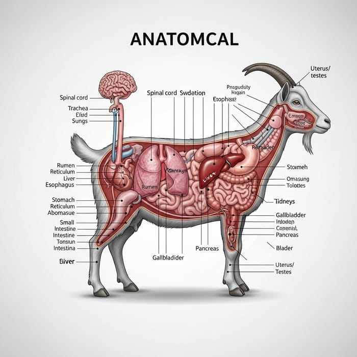 Goat Anatomy: Detailed Internal Organs Diagram