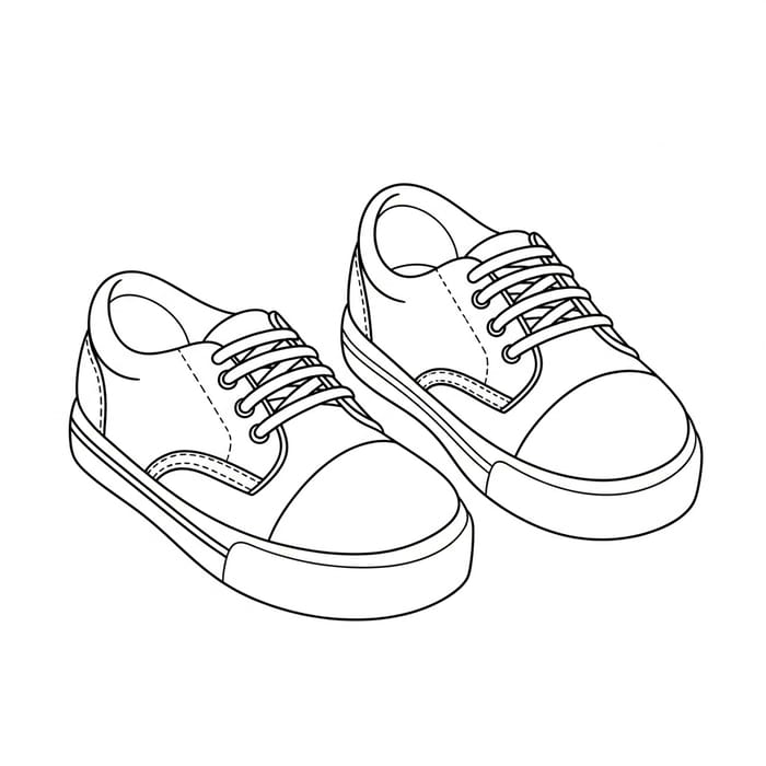 Simple Shoes Line Art for 2-Year-Olds Simple Shoes Line Art for 2-Year-Olds