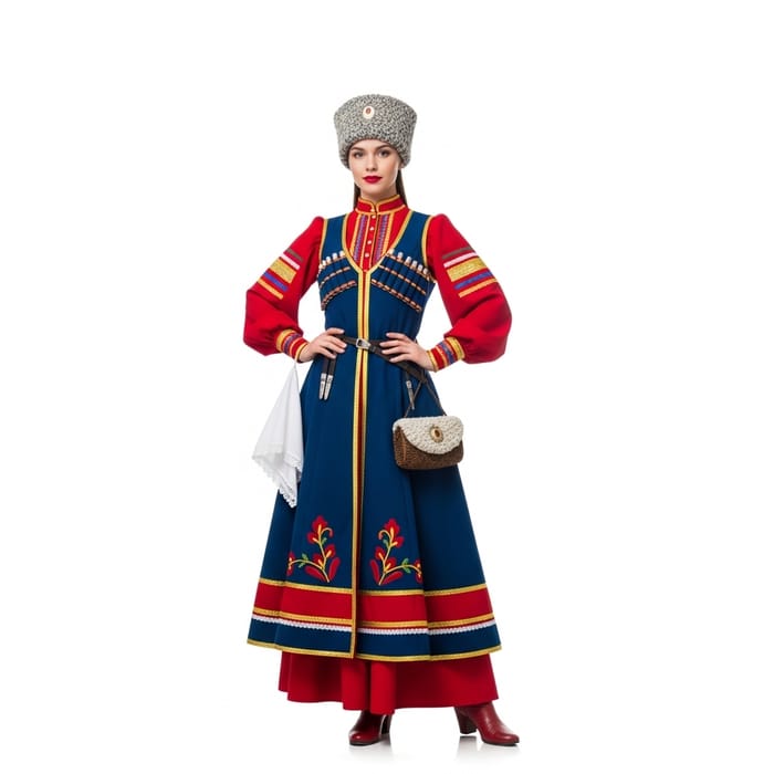 Beautiful Don Cossack Woman in Traditional Attire - Heritage Pride Beautiful Don Cossack Woman in Traditional Attire - Heritage Pride