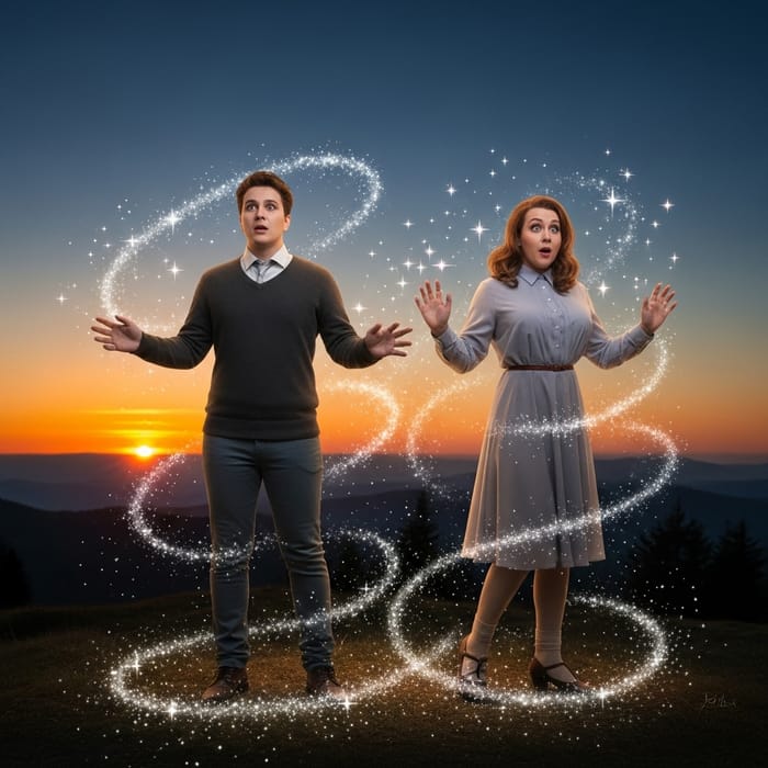 Magical Transformation: Male to Female In Enchanted Landscape Magical Transformation: Male to Female In Enchanted Landscape