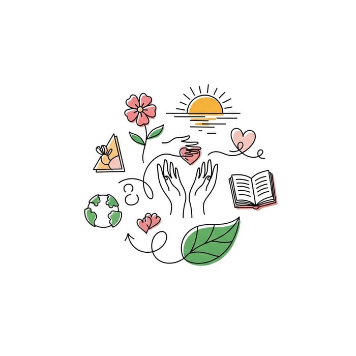 Simple Doodle Art Celebrating Life's Importance