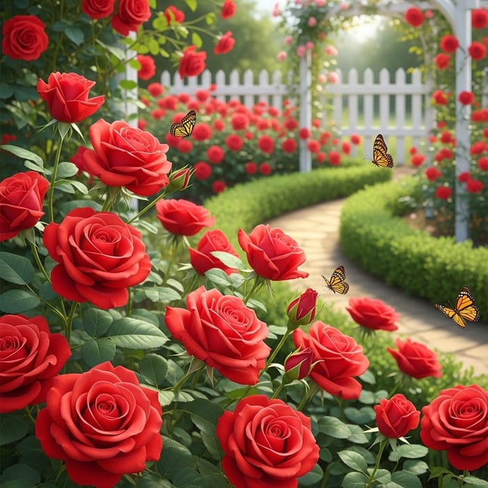 Vibrant Spring Rose Garden | Captivating Details & Butterflies Vibrant Spring Rose Garden | Captivating Details & Butterflies