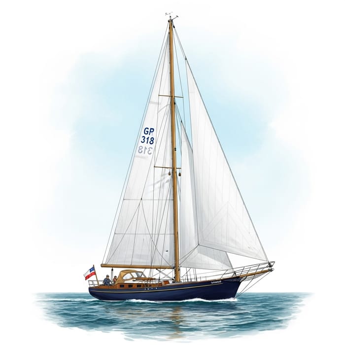 Vintage Illustration of Scanmer 33 Sailing Ship Vintage Illustration of Scanmer 33 Sailing Ship