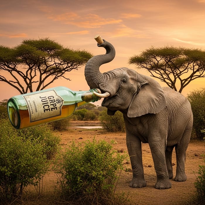Elephant Pretending to Drink Grape Juice | Wildlife Humor Elephant Pretending to Drink Grape Juice | Wildlife Humor