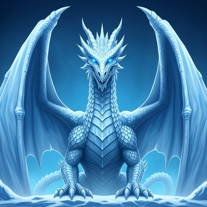 Ice Dragon of Elegance | Frozen Majesty in Blue Ambient Ice Dragon of Elegance | Frozen Majesty in Blue Ambient
