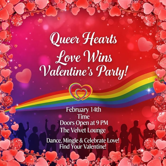 Valentine's Day Gay Nightclub Flyer