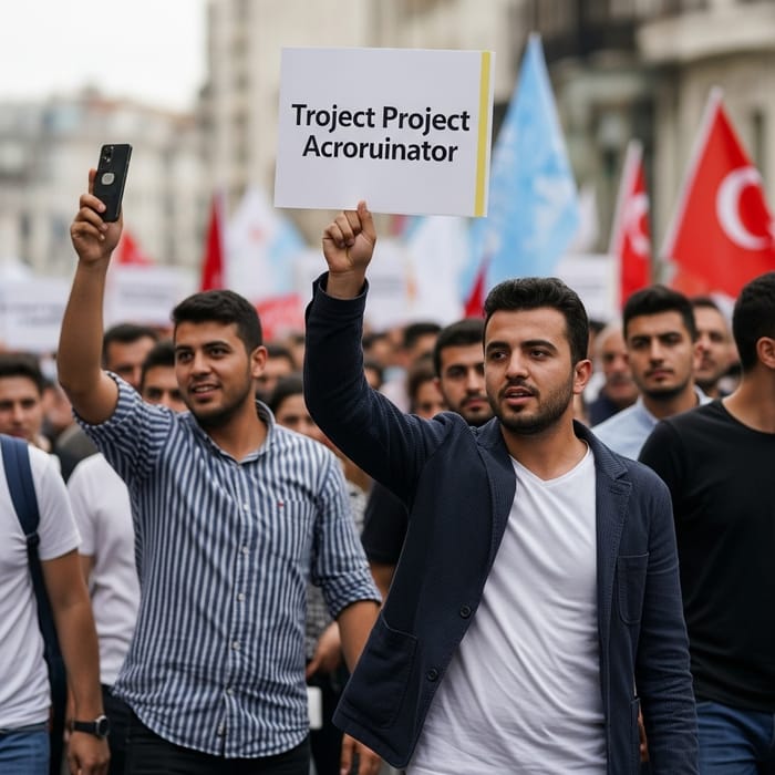 Capturing Election Drama: Determined Project Coordinator in Rally Scene