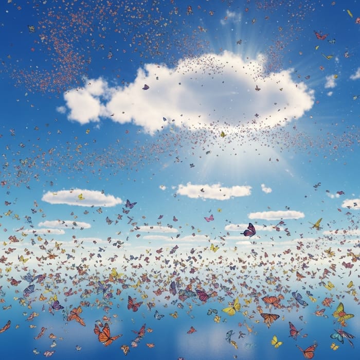 Kaleidoscope Butterflies and Dreamlike Clouds Kaleidoscope Butterflies and Dreamlike Clouds